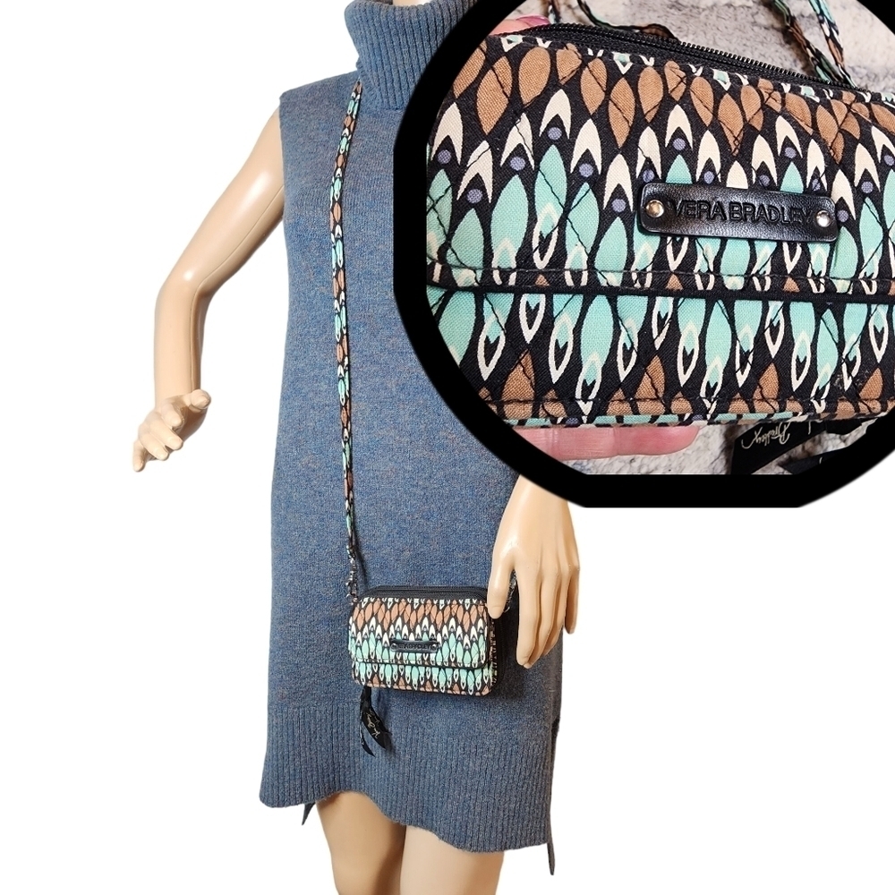 Vera Bradley Sierra Stream All-in-One Crossbody Bag. Turquoise brown‎